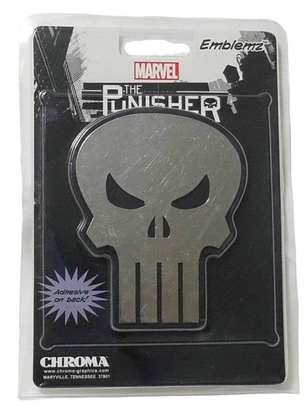 Marvel The Punisher Skull Emblem Chrome Car Truck Auto Decal Sticker Chroma NEW